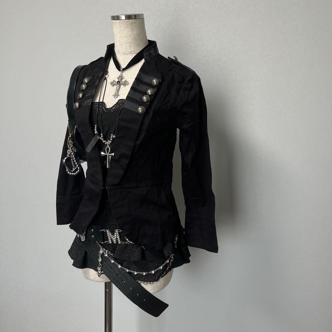 ナポレオン ジャケット 海外ガール ダークコア y2k 退廃的 軍服風