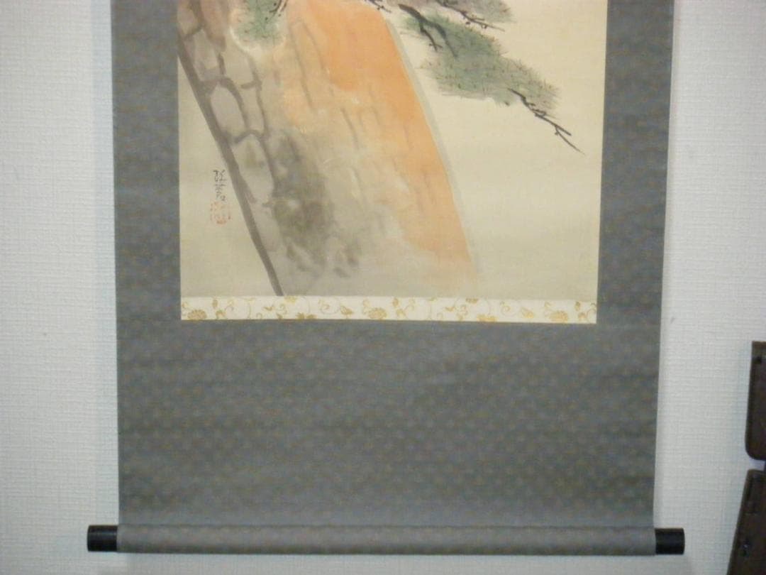 掛軸　松鶴図　逸品　合箱入　L112
