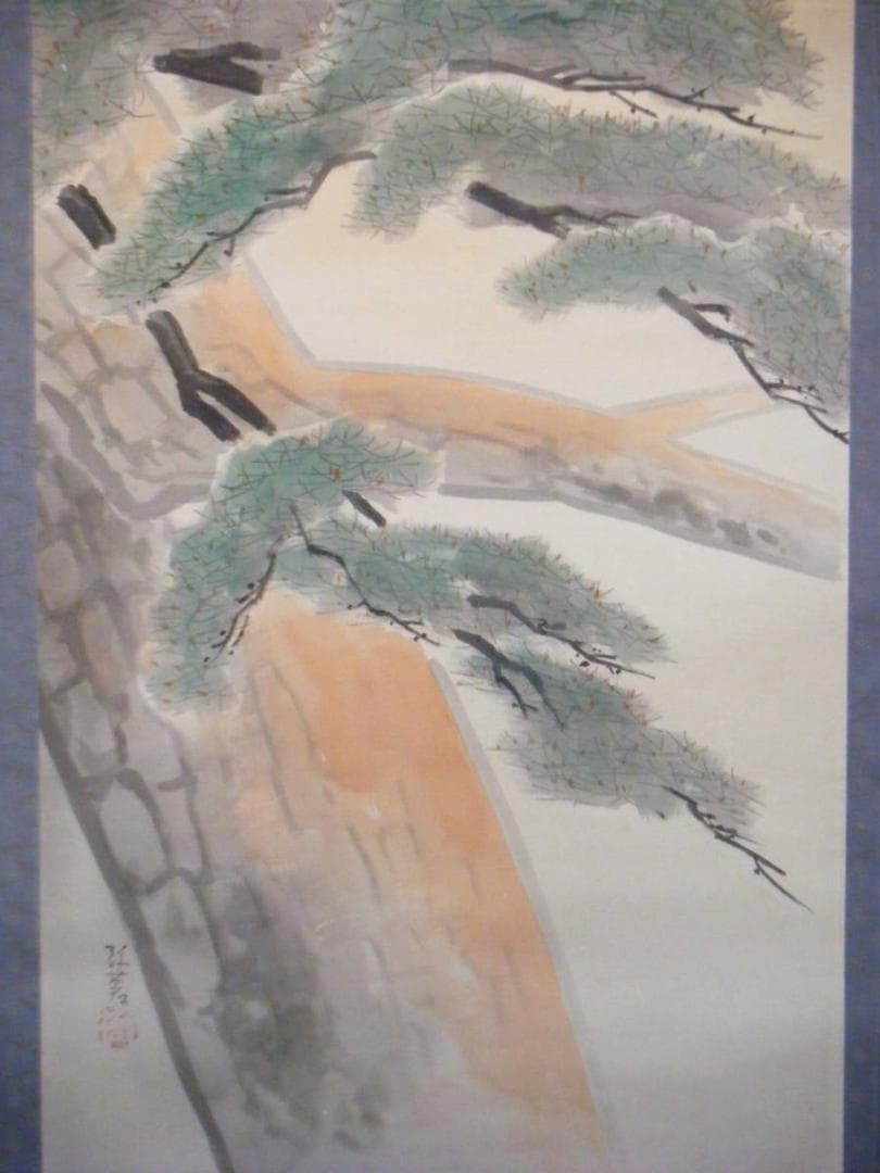 掛軸　松鶴図　逸品　合箱入　L112