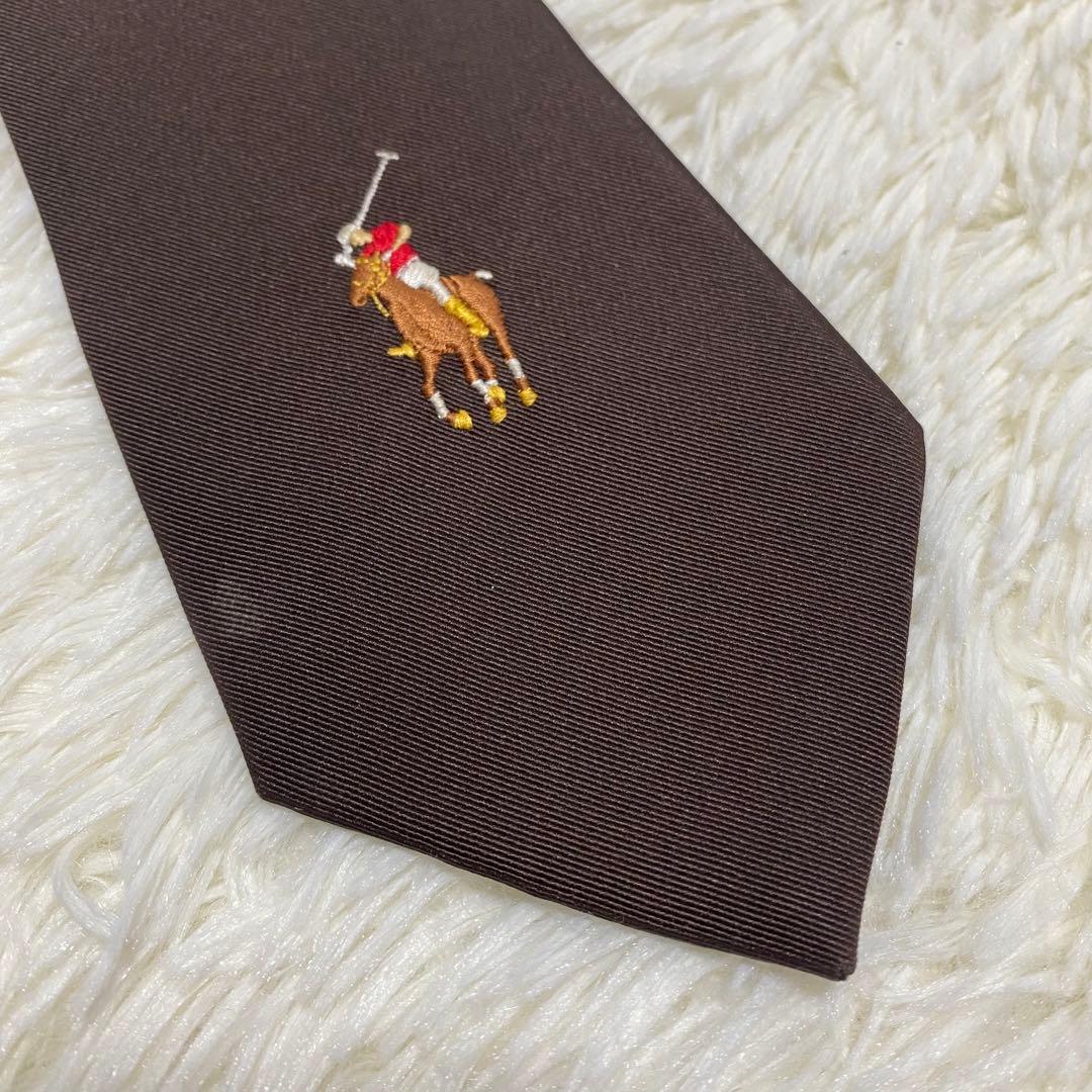 Polo by Ralph Lauren ネクタイ ポニー ロゴ ブラウン 希少