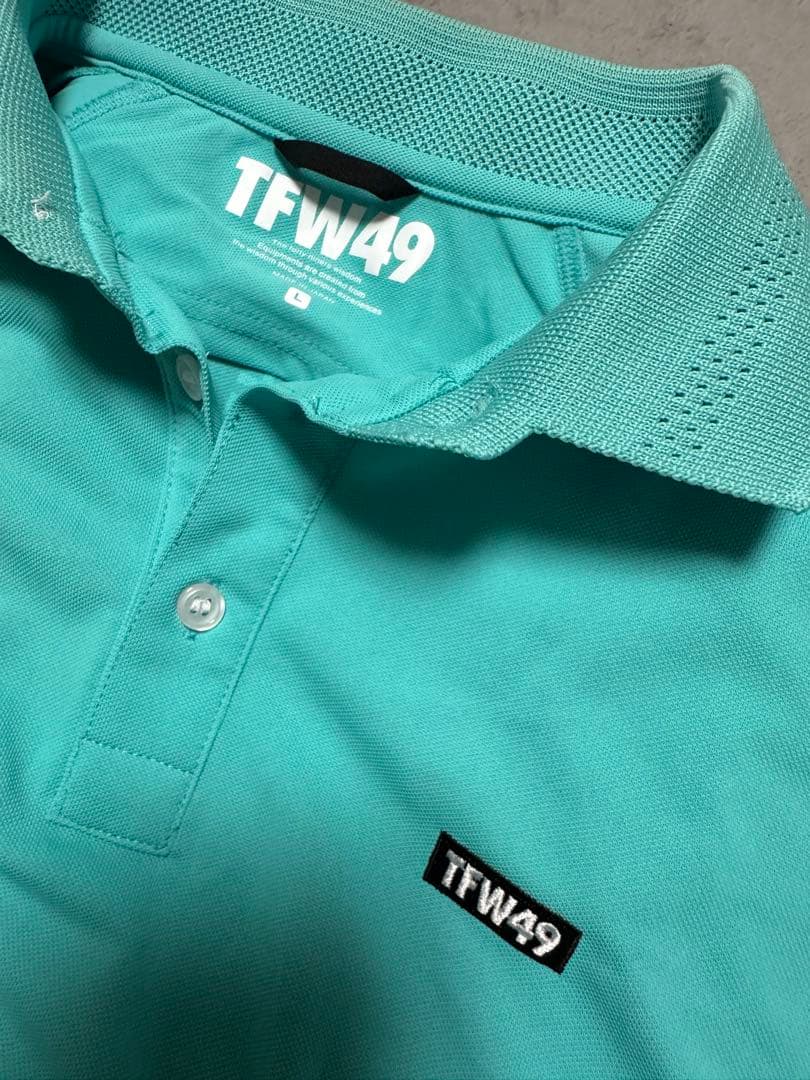 TFW49 ターコイズ ゴルフポロシャツ 極美品