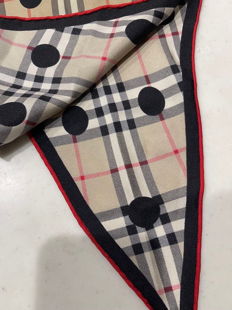 BURBERRY チェック柄ドットスカーフ