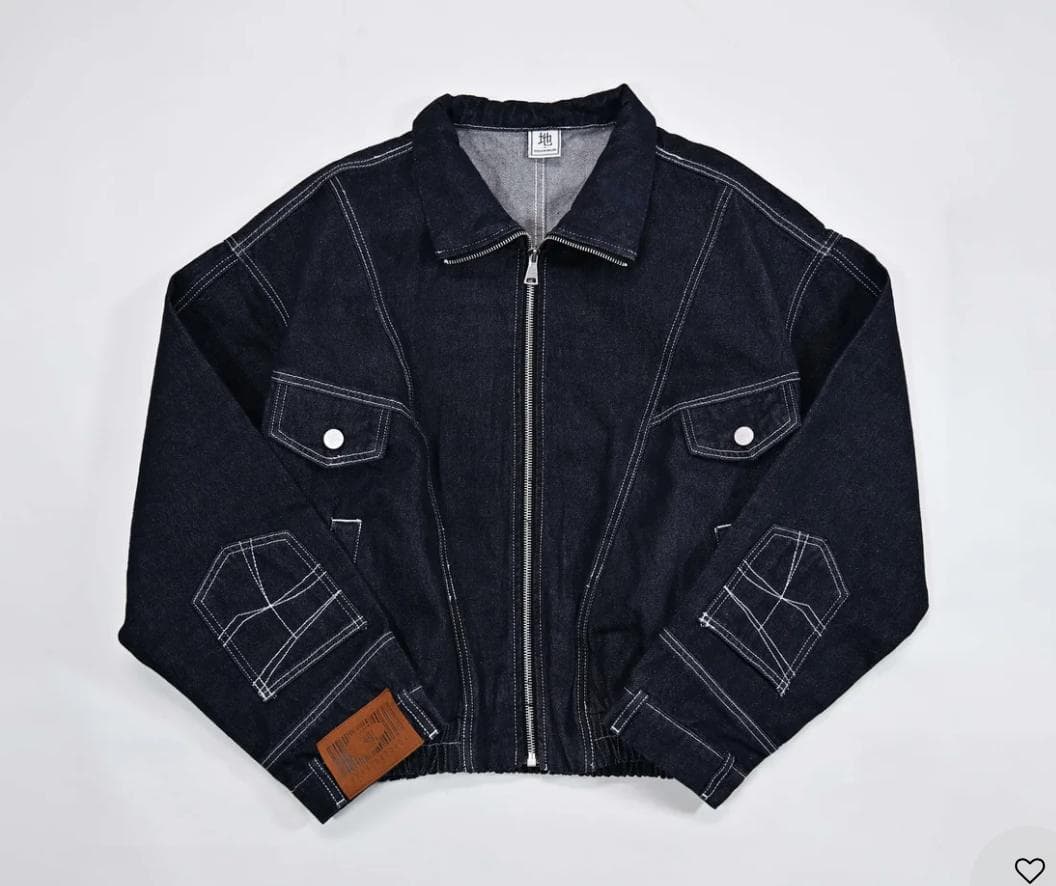 L2222　ユニークデニムジャケット　XL（navy）　地底人ONLINE
