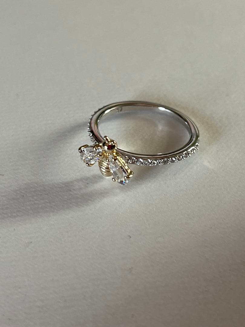 Swarovski 花と蜂モチーフ リング 指輪