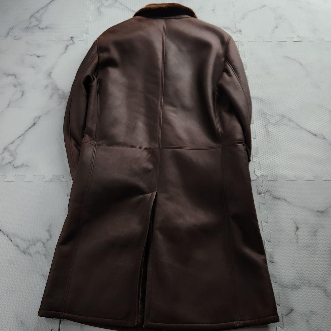 最高級メリノラム✨HUGO BOSS リアルムートンコート ラムレザー ロング