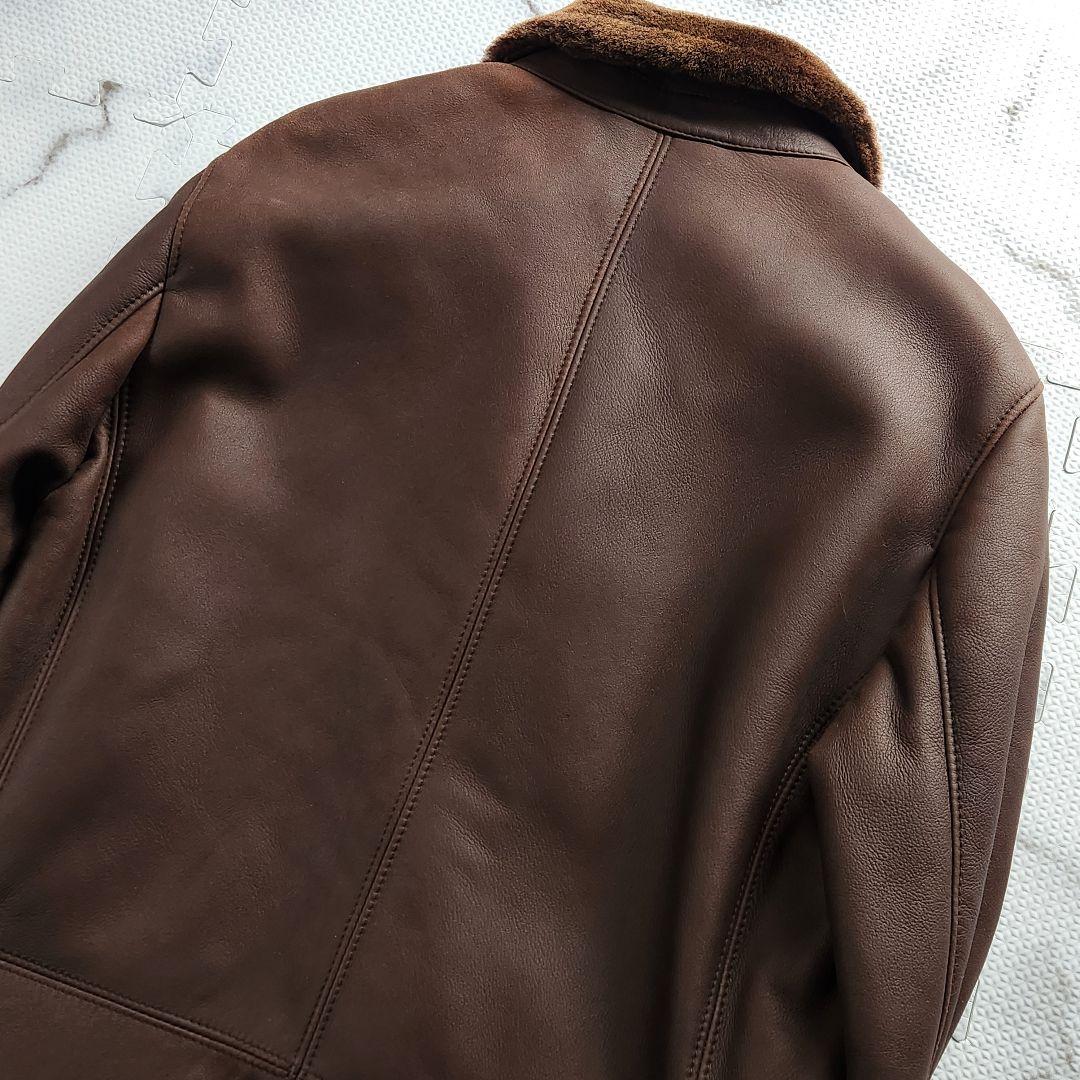 最高級メリノラム✨HUGO BOSS リアルムートンコート ラムレザー ロング