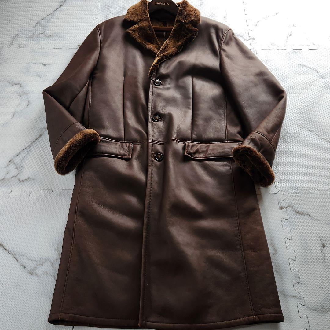最高級メリノラム✨HUGO BOSS リアルムートンコート ラムレザー ロング