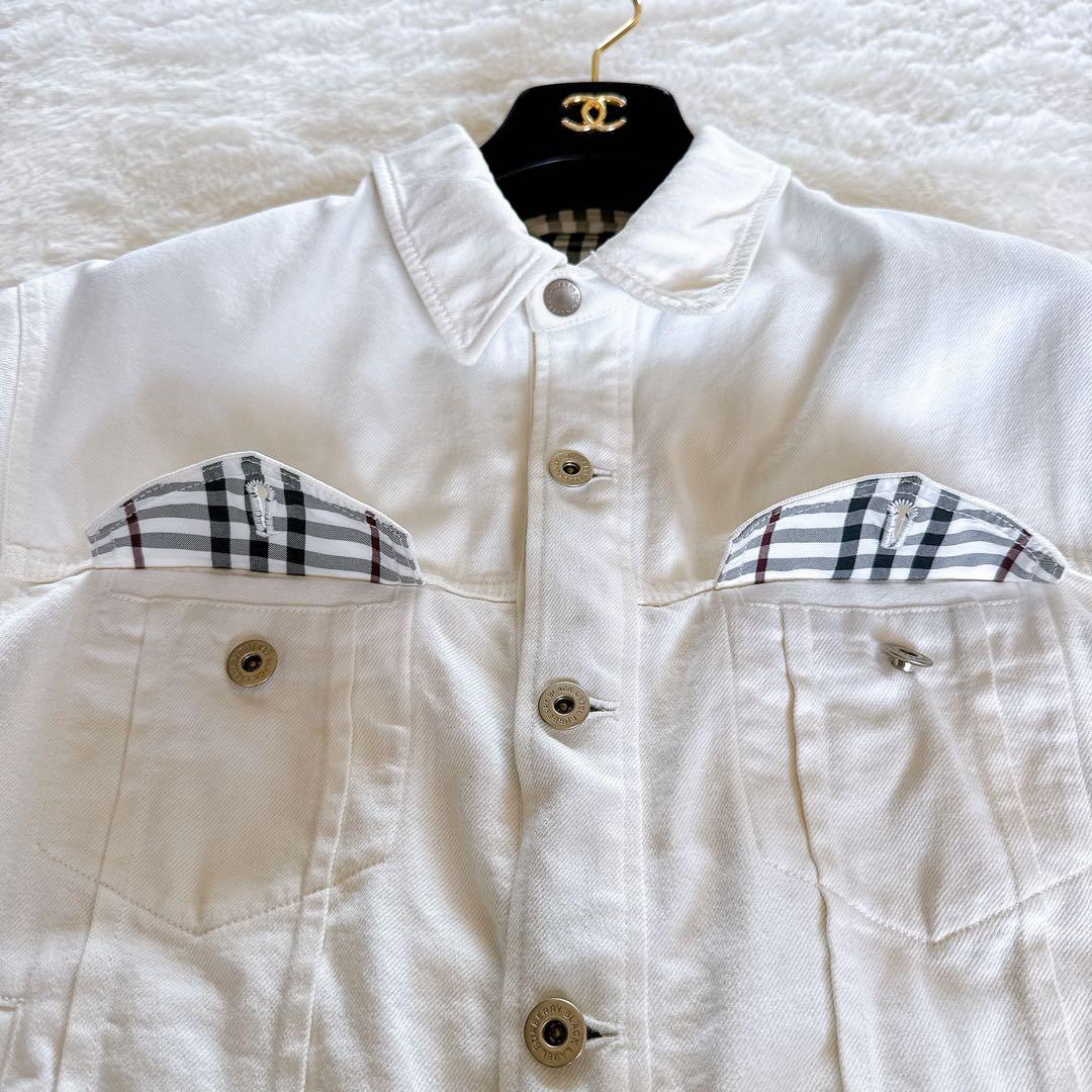 【BURBERRY BLACK LABEL】デニムジャケット Gジャン 白 M