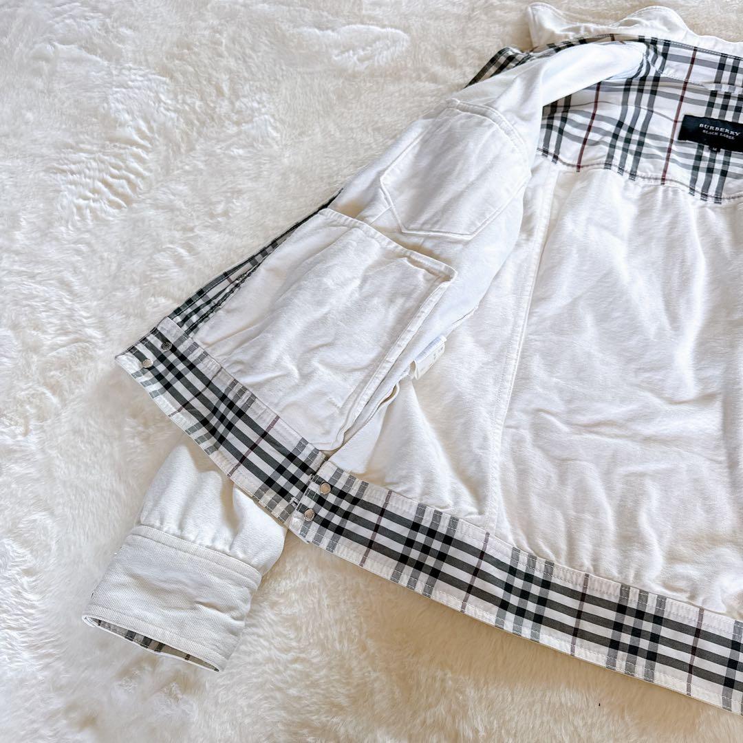 【BURBERRY BLACK LABEL】デニムジャケット Gジャン 白 M