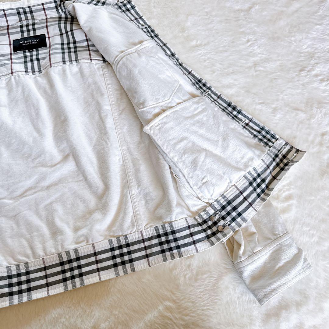 【BURBERRY BLACK LABEL】デニムジャケット Gジャン 白 M