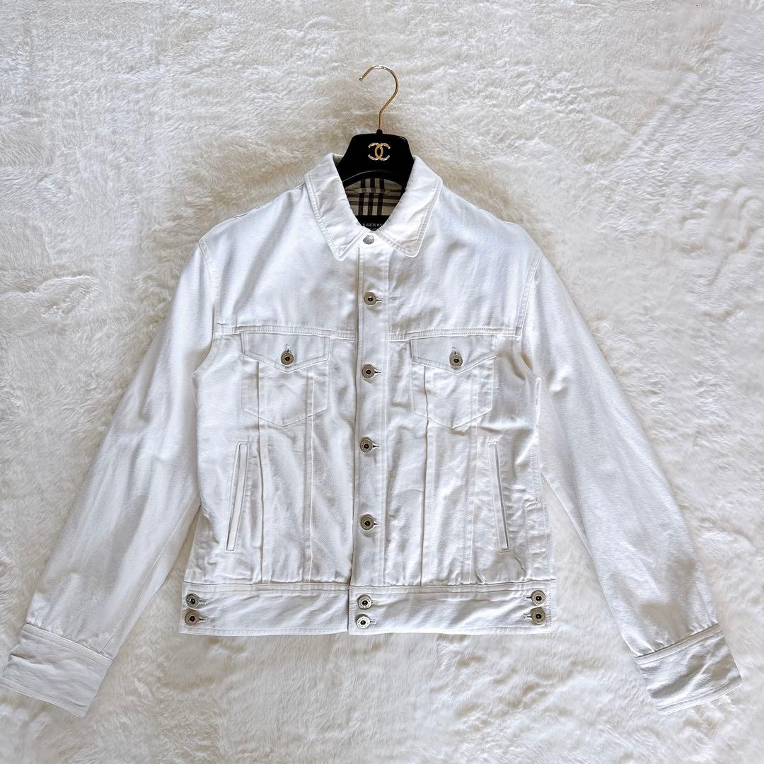 【BURBERRY BLACK LABEL】デニムジャケット Gジャン 白 M