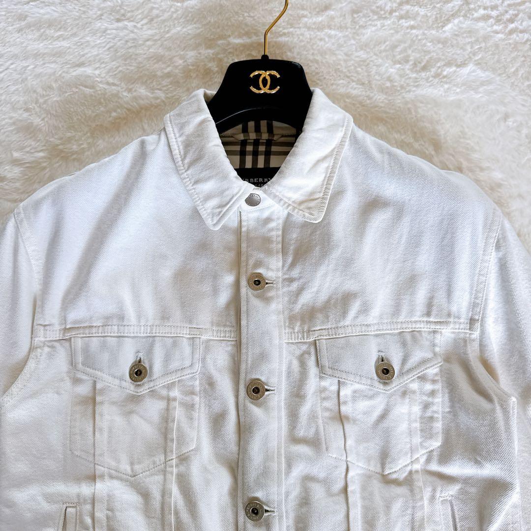 【BURBERRY BLACK LABEL】デニムジャケット Gジャン 白 M