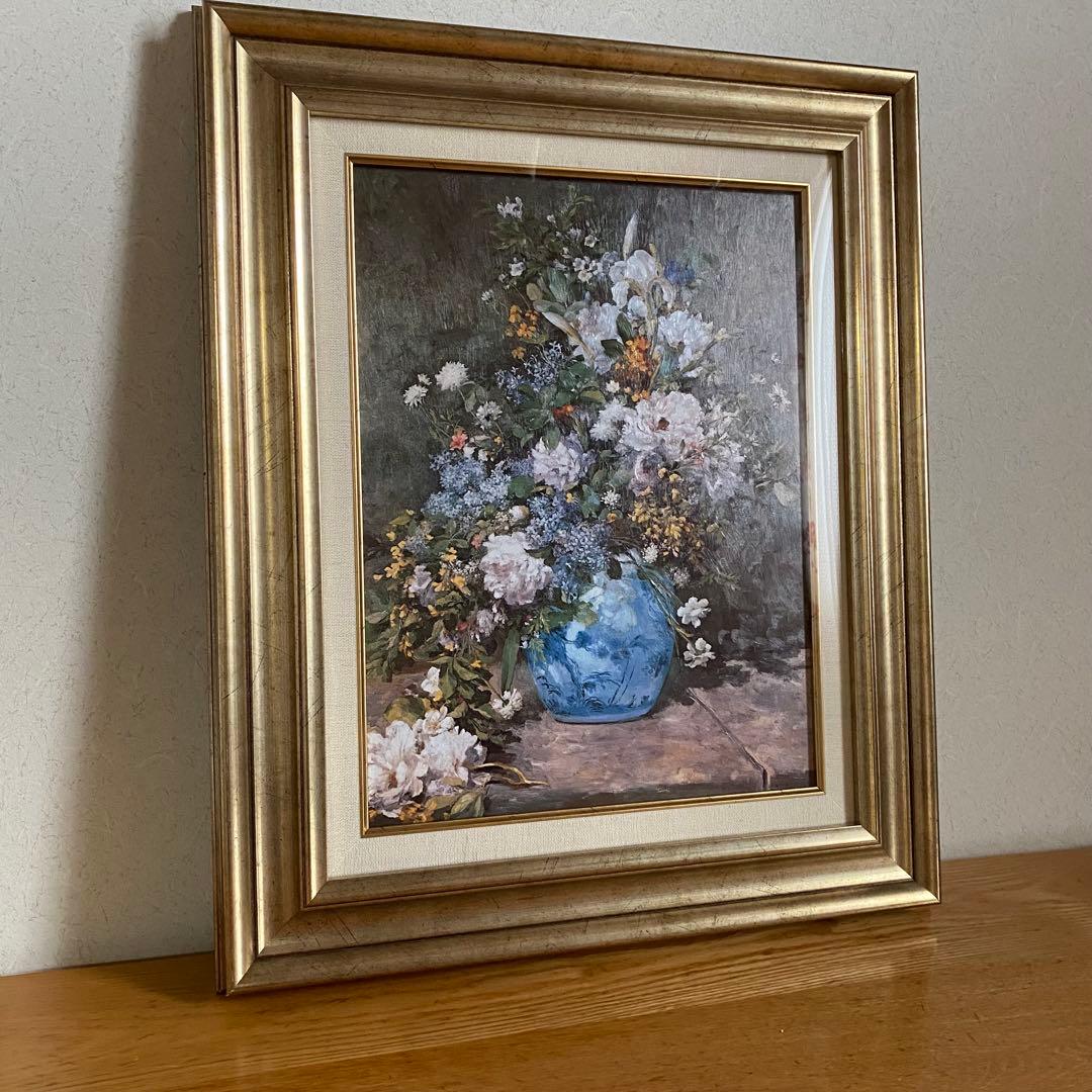 【複製画】ルノワール　春の花　額縁付き