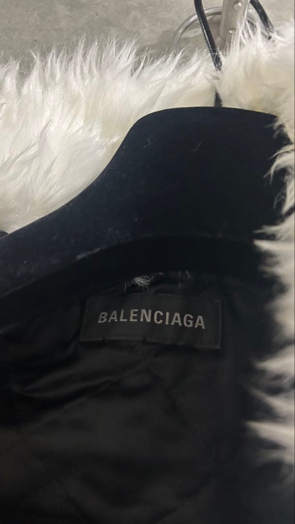 BALENCIAGA 2022AW バックBBロゴ ファーコートジャケット 34
