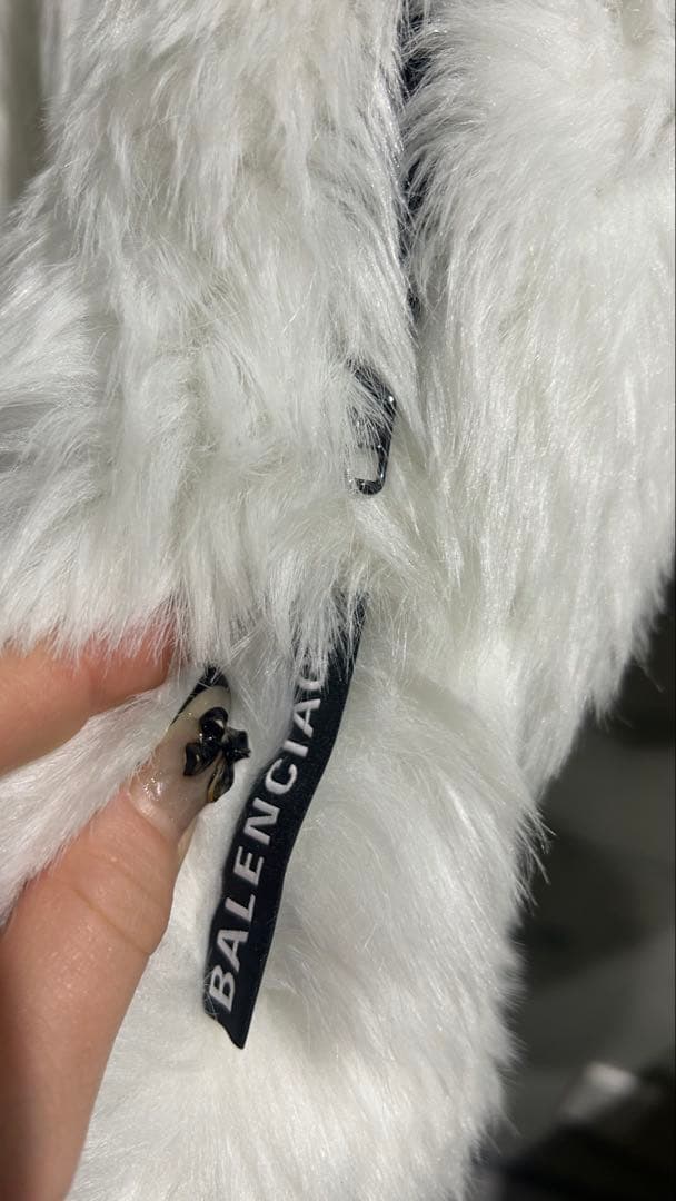 BALENCIAGA 2022AW バックBBロゴ ファーコートジャケット 34