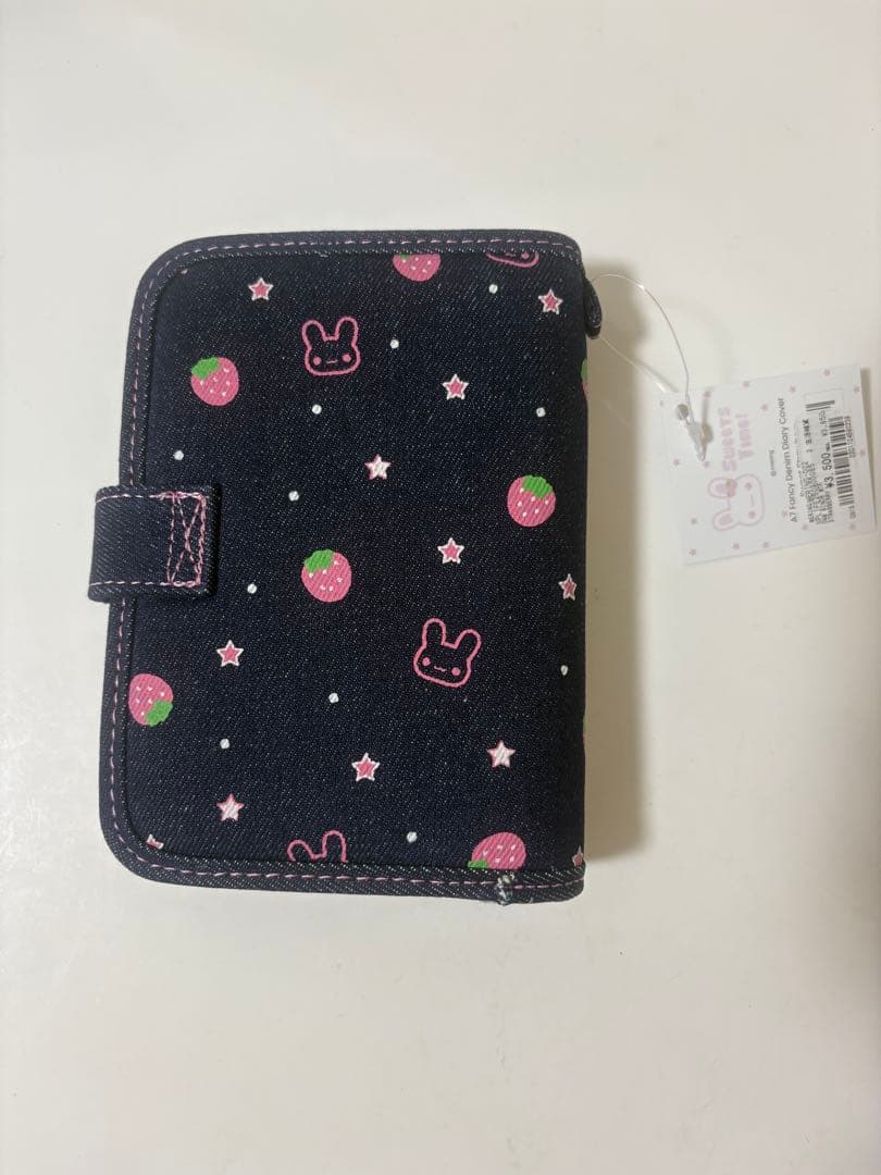 MERING メリング A7 ファンシーデニムダイアリーカバー いちご シール帳