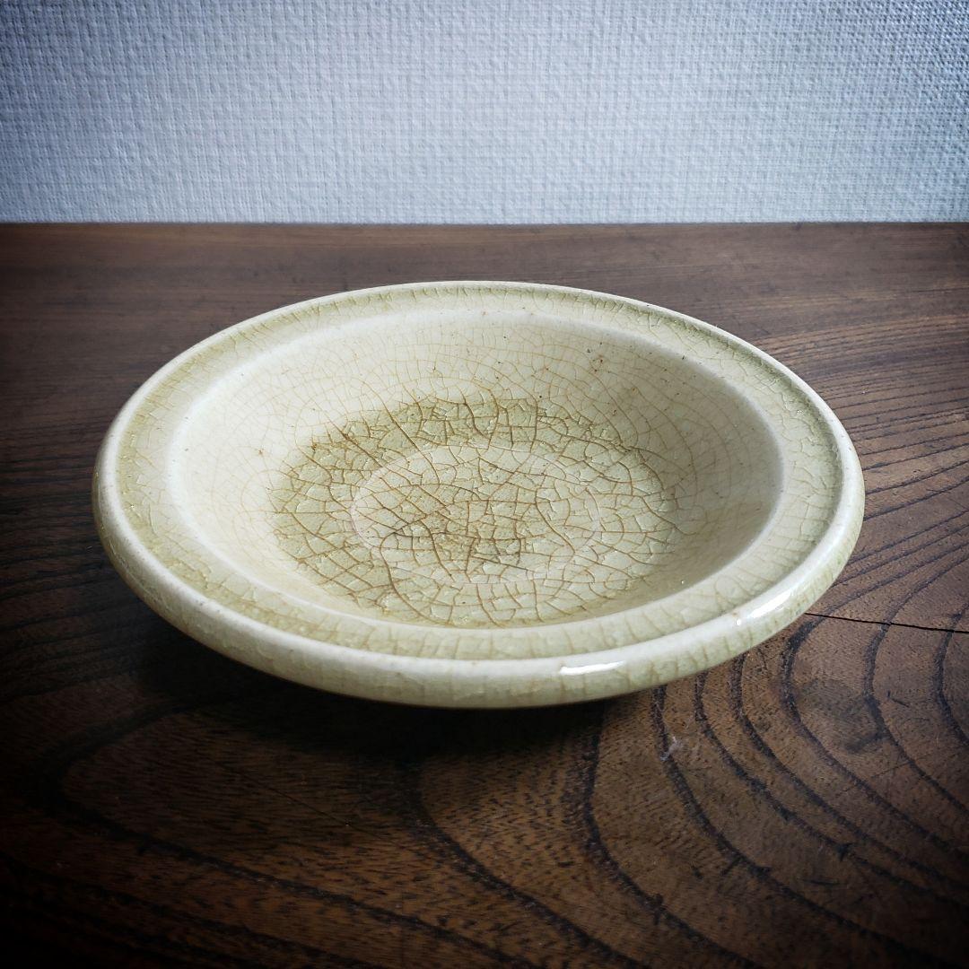 小皿　黄瀬戸　皿　明治　大正　時代物　貫入