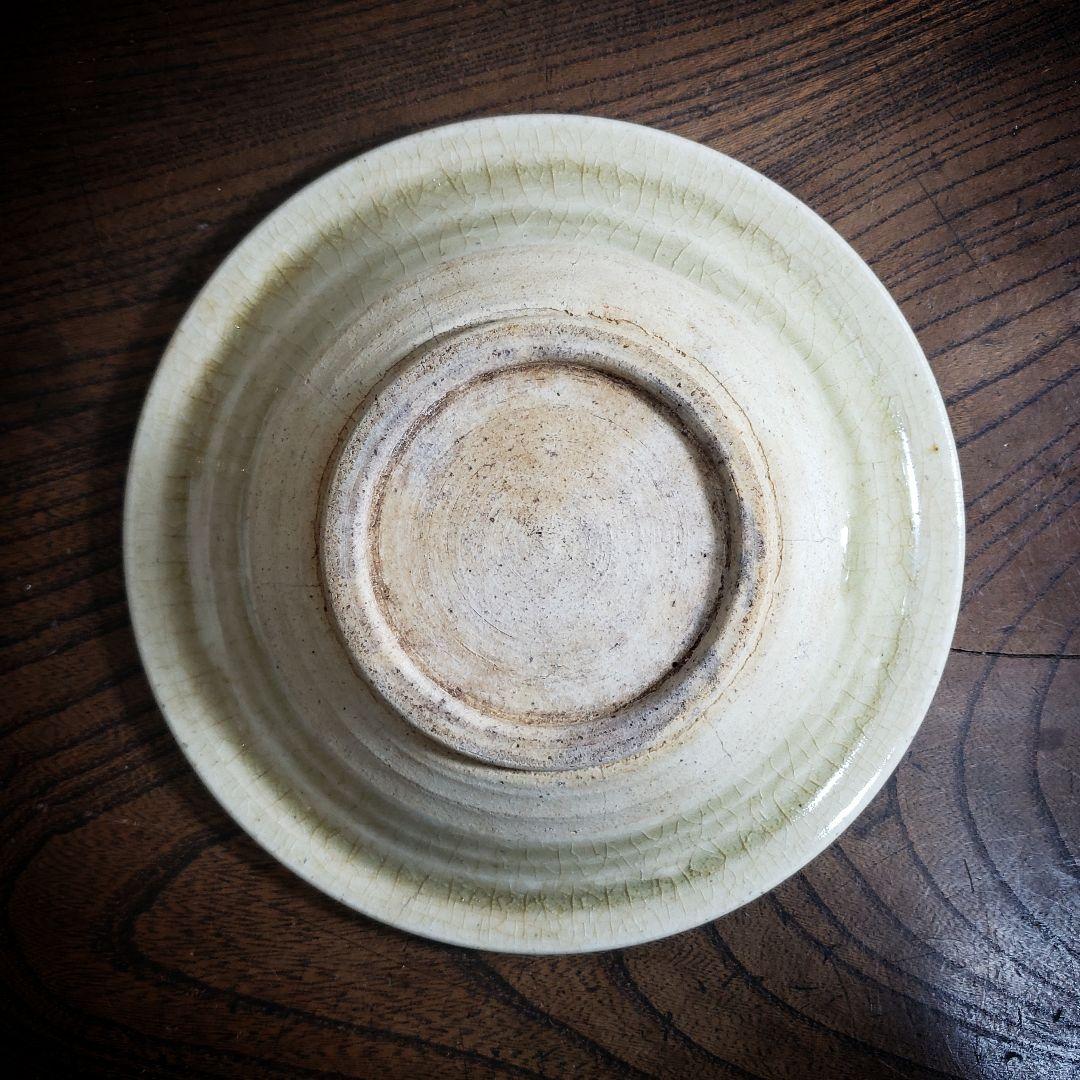 小皿　黄瀬戸　皿　明治　大正　時代物　貫入