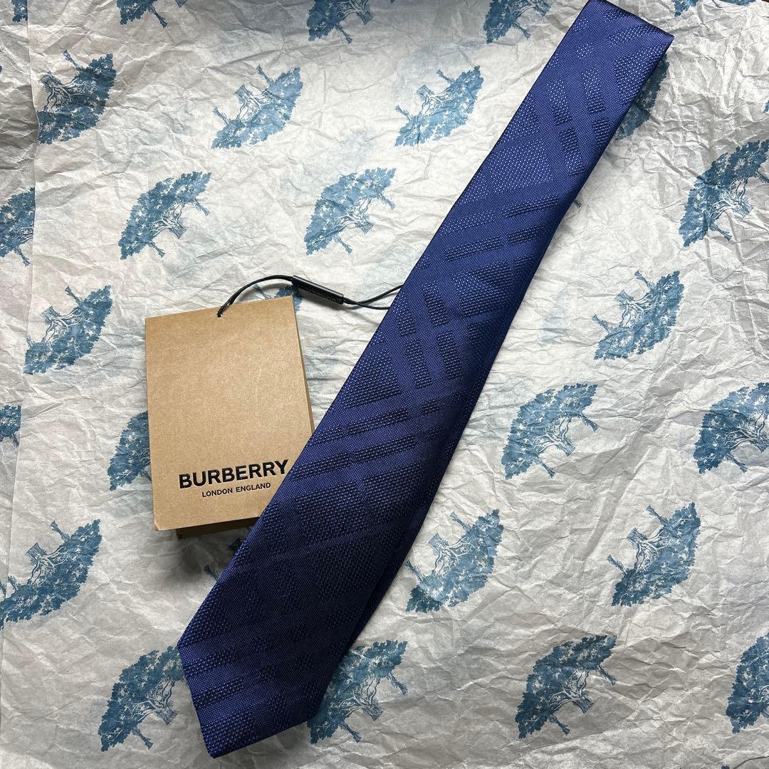 BURBERRY バーバリー　ネクタイ　シルク　新品未使用　ブルー　チェック