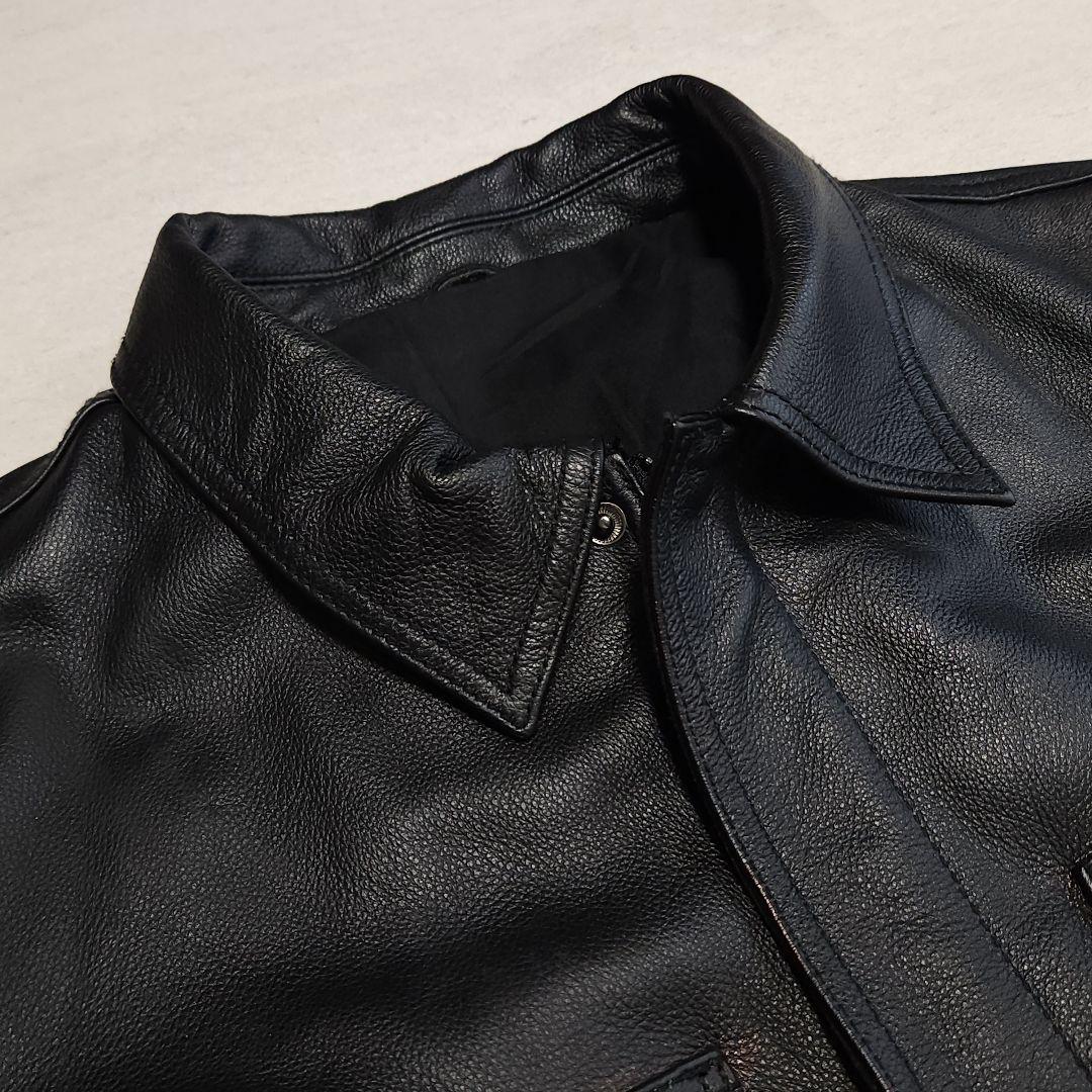 牛革 フルジップ レザージャケット トラッカージャケット ライダースジャケッ