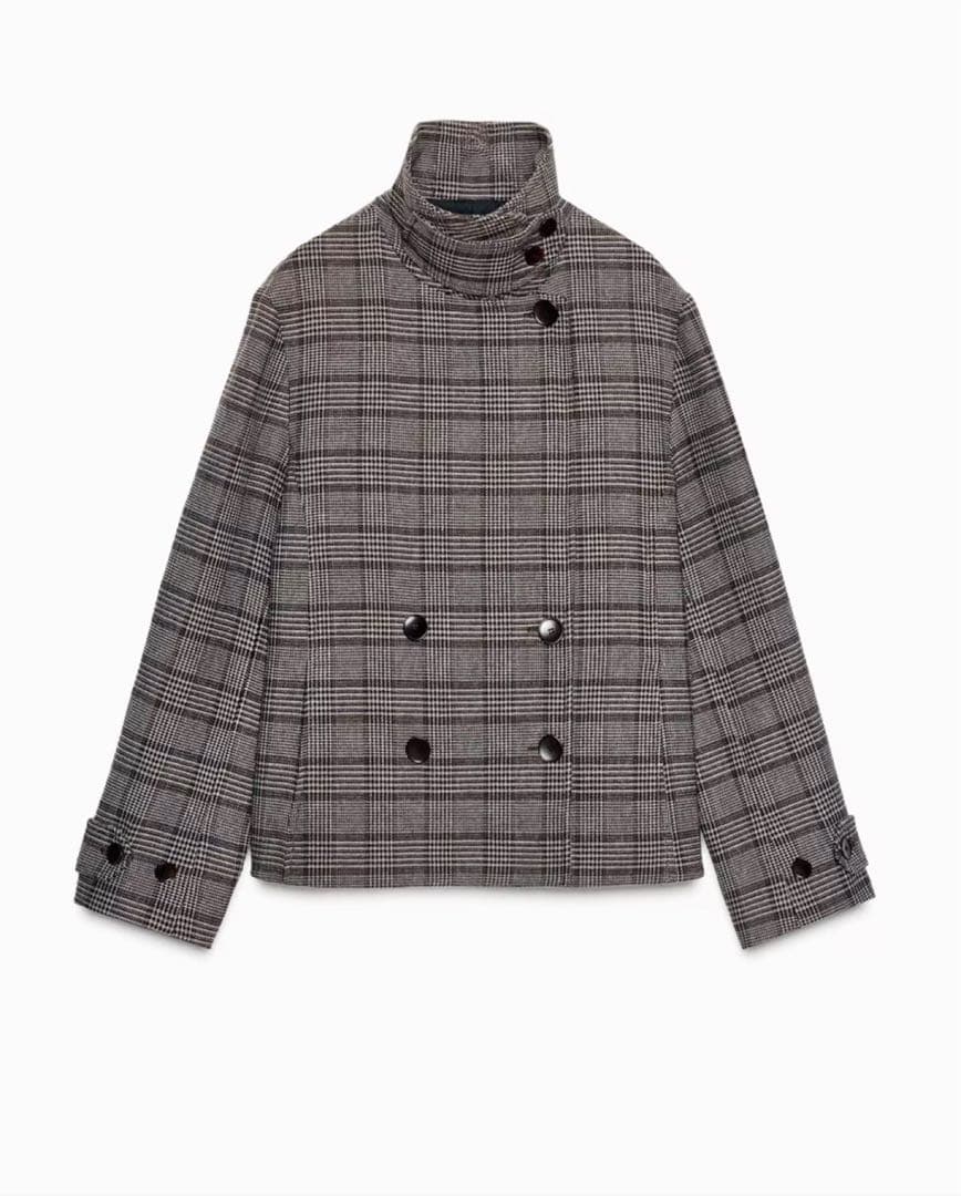 チェック柄ダブルブレストジャケット