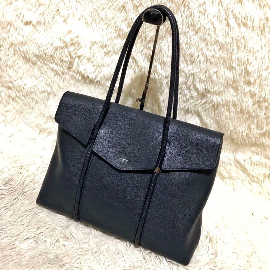 新品同様✨ペッレモルビダ ホーサー　フラップトートバッグ ネイビー