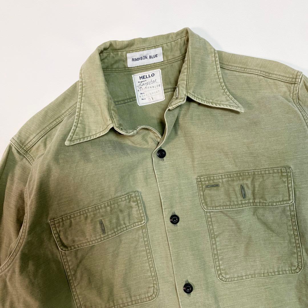 MADISON BLUE work shirt B刺繍　カーキ　01