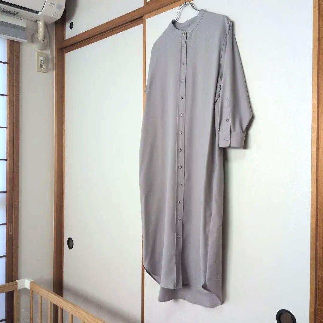 バンドカラーシャツワンピース　ソージュ　GLAY M SOÉJU　グレー