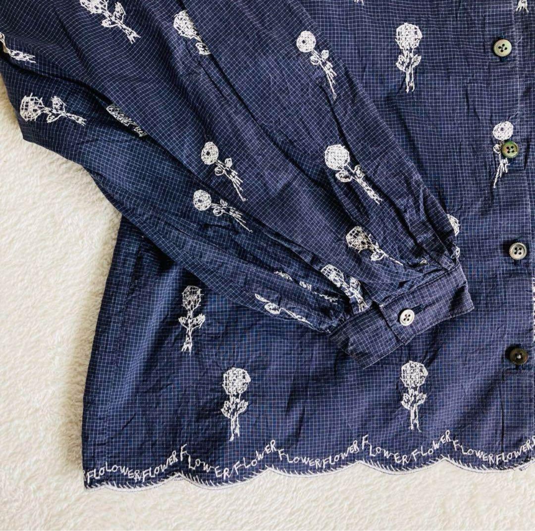 mina perhonen ミナペルホネン スカラップ 刺繍 ブラウス シルク