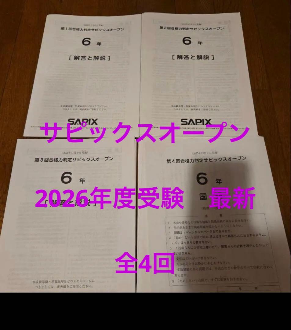 全4回合格力判定サピックスオープン2025年 6年
