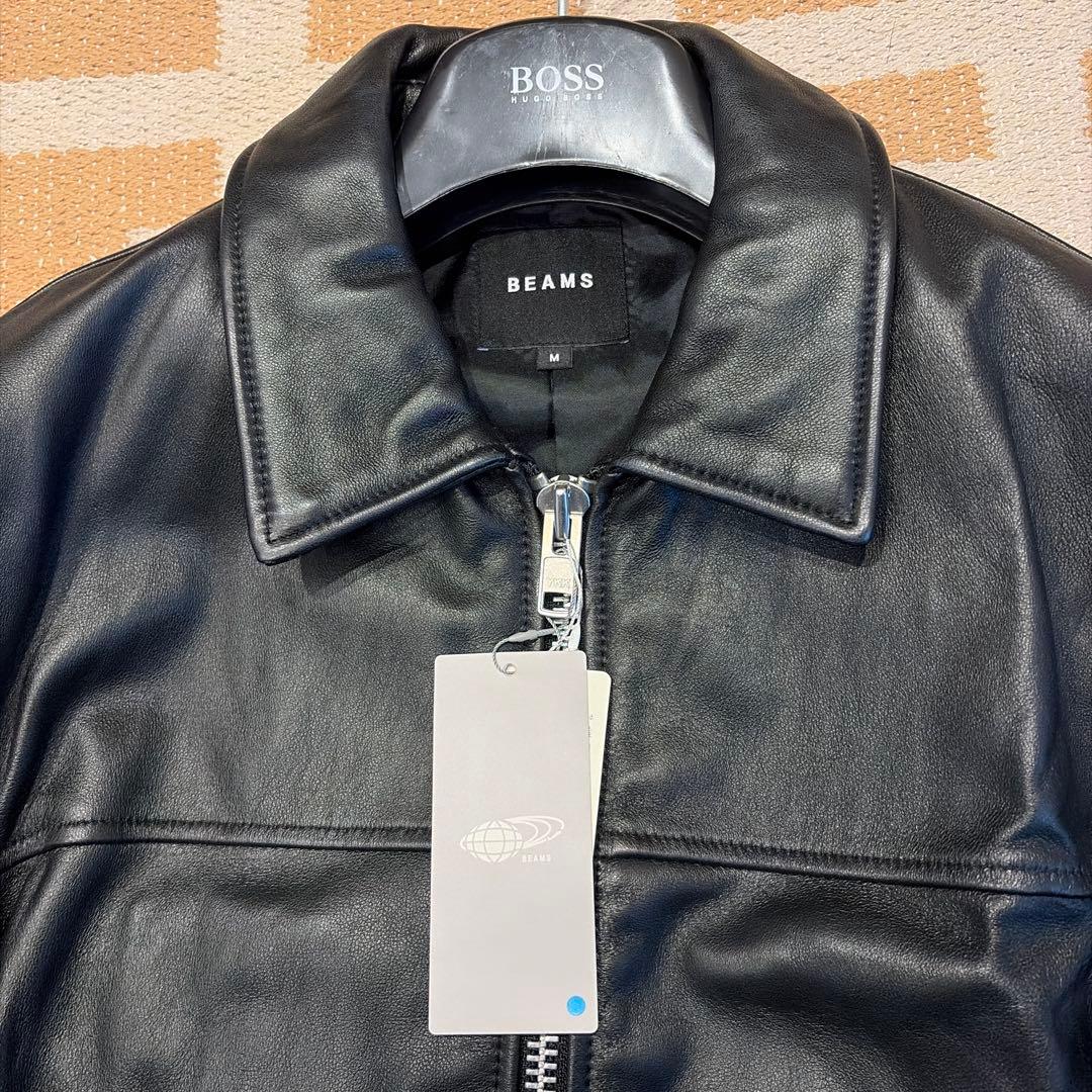 新品 BEAMS レザージャケット ブルゾン