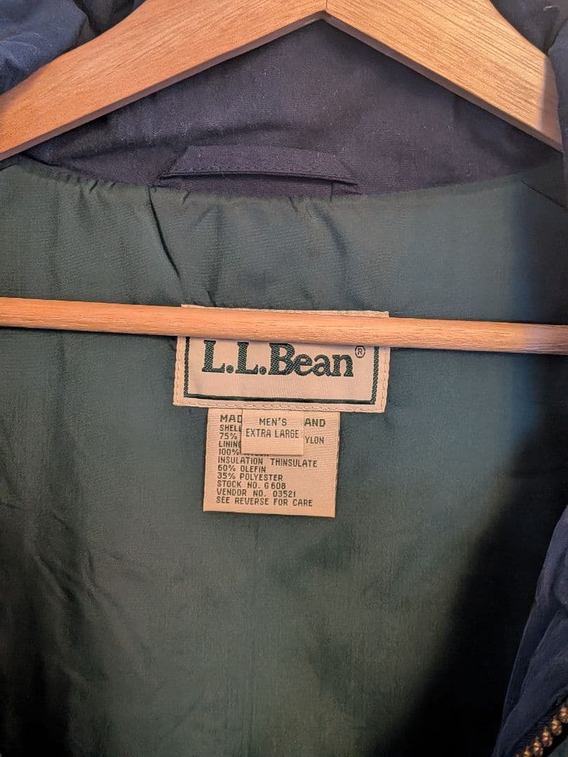 90s L.L.Bean シンサレート中綿ベスト XL ビンテージ ネイビー