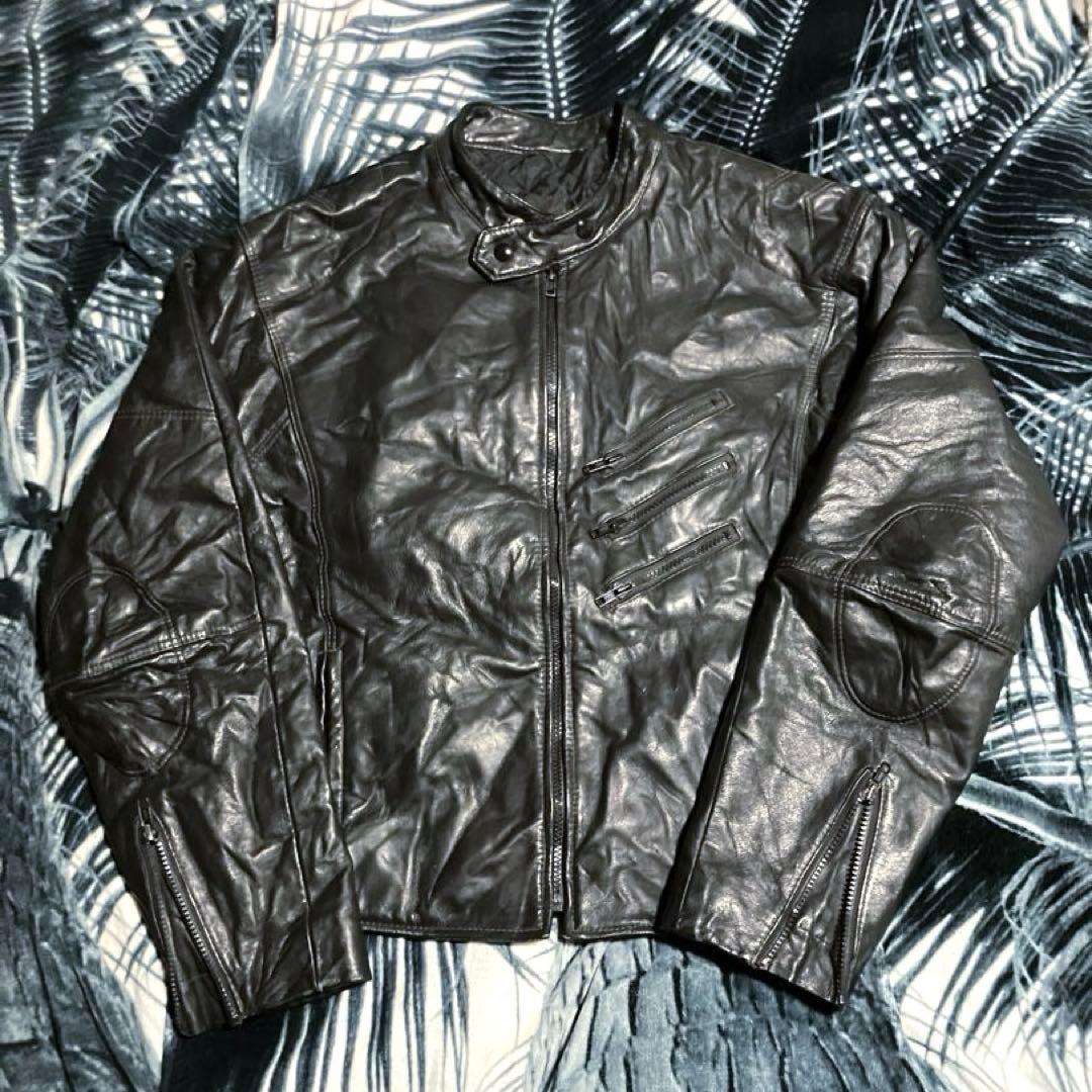70s ビンテージ カナダ製 レザー シングルライダース レザージャケット