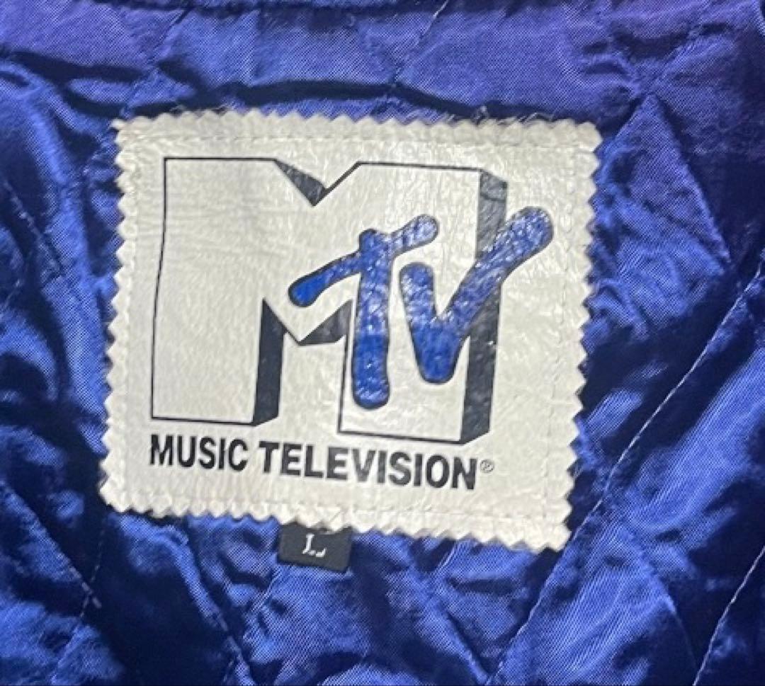 90s MTV MUSIC TELEVISION レザージャケット スタジャン