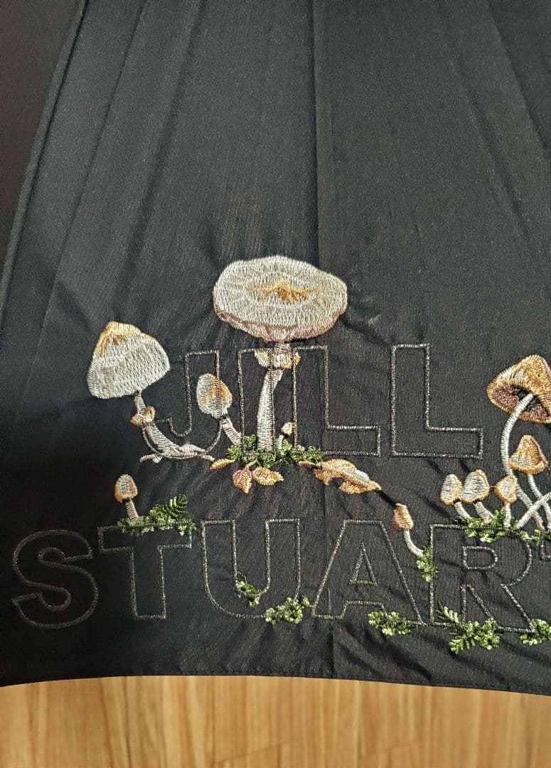 JILL STUART ブラック 長傘 晴雨兼用 きのこ刺繍