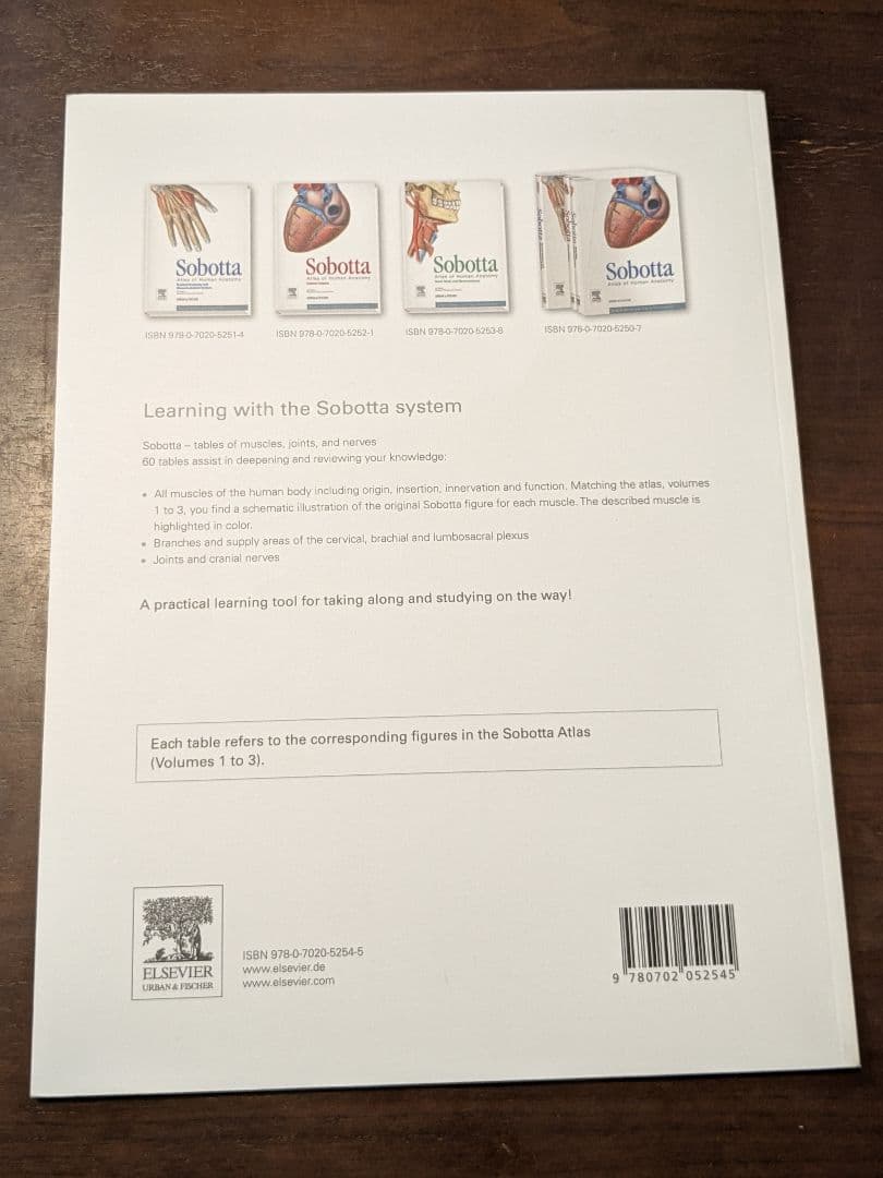 解剖学の図解書 \"Sobota 15th edition\"