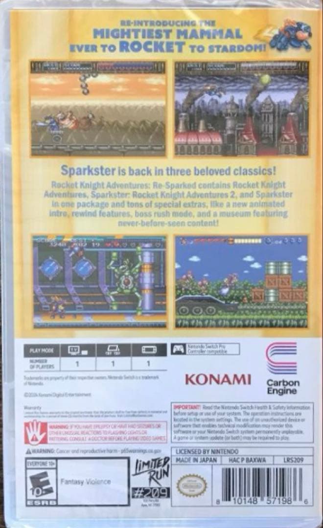 スパークスター ロケットナイトアドベンチャーズ 北米版 switch スイッチ