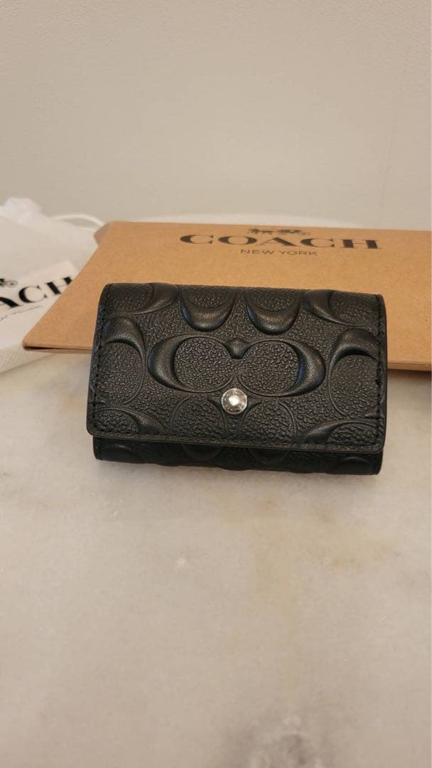 COACH ブラックレザー キーケース