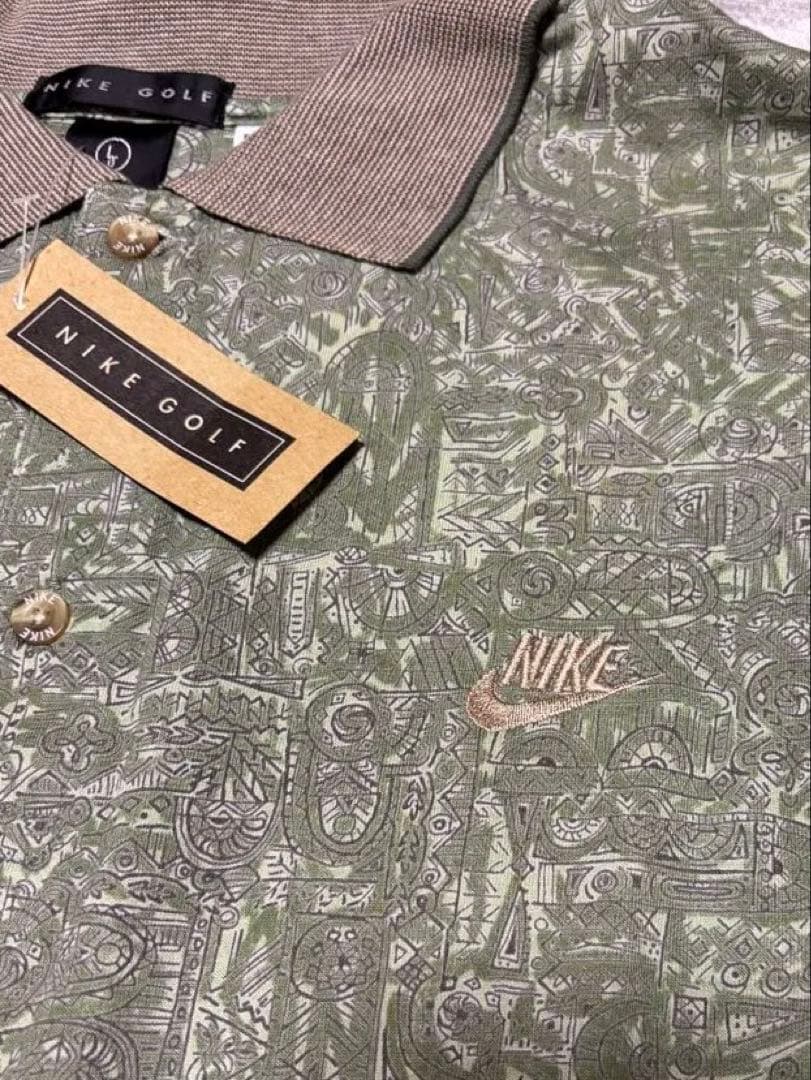 【新品未使用品タグ】90s Nike Golf ポロシャツ 総柄 デッドストック
