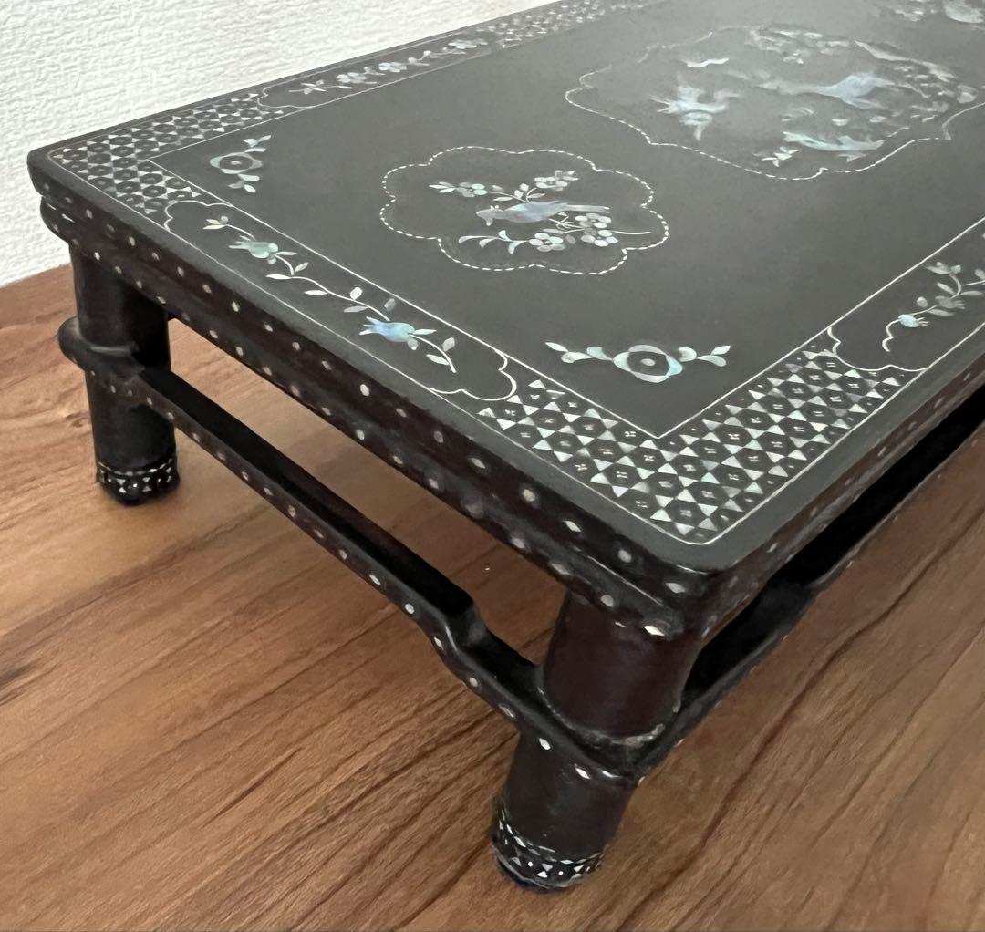 精細 螺鈿細工 小型花台 香炉台 香合台 飾り台 工芸品 年代物