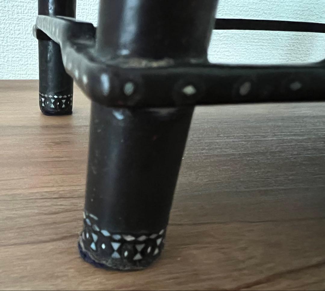 精細 螺鈿細工 小型花台 香炉台 香合台 飾り台 工芸品 年代物
