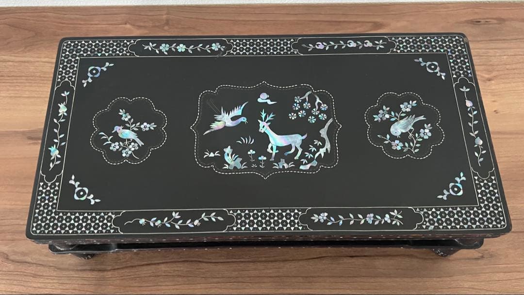 精細 螺鈿細工 小型花台 香炉台 香合台 飾り台 工芸品 年代物