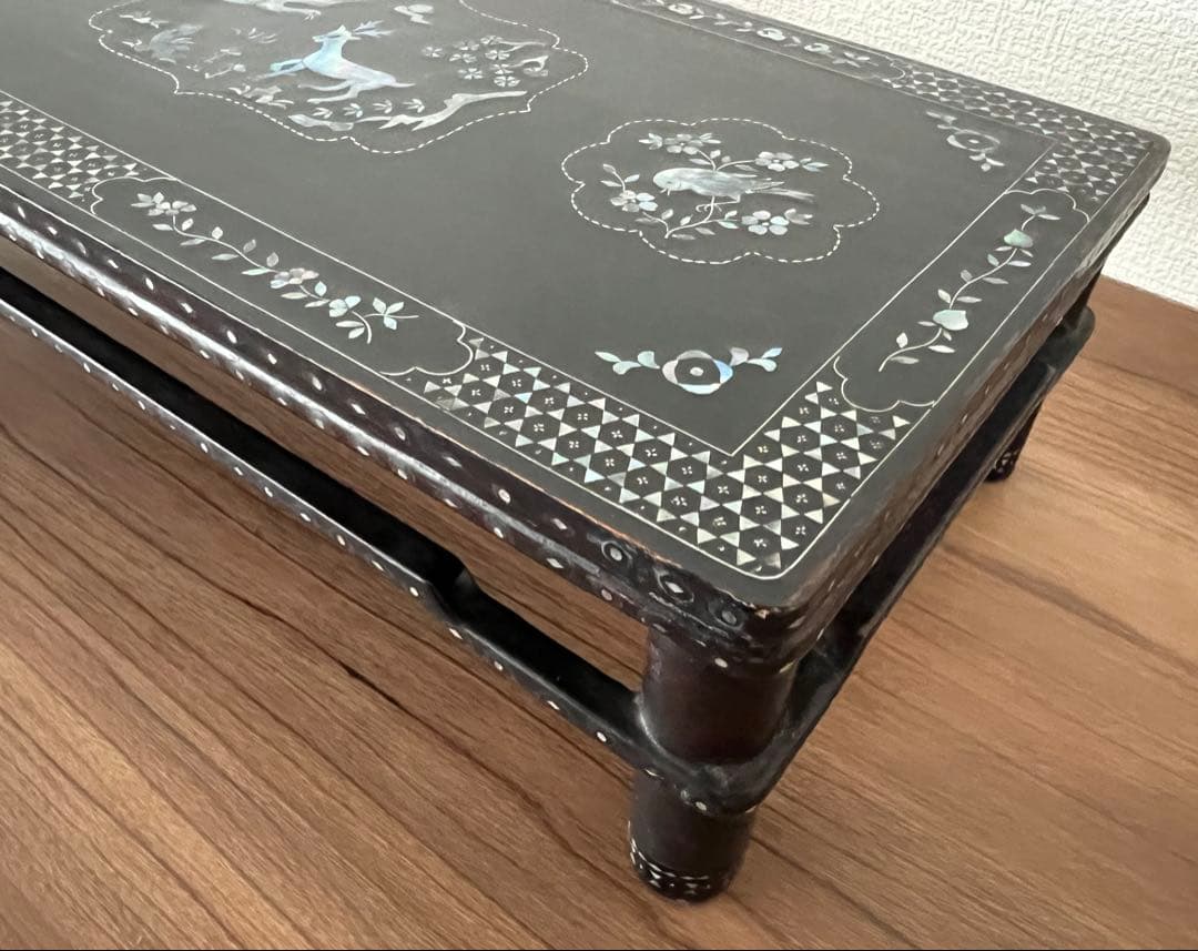 精細 螺鈿細工 小型花台 香炉台 香合台 飾り台 工芸品 年代物