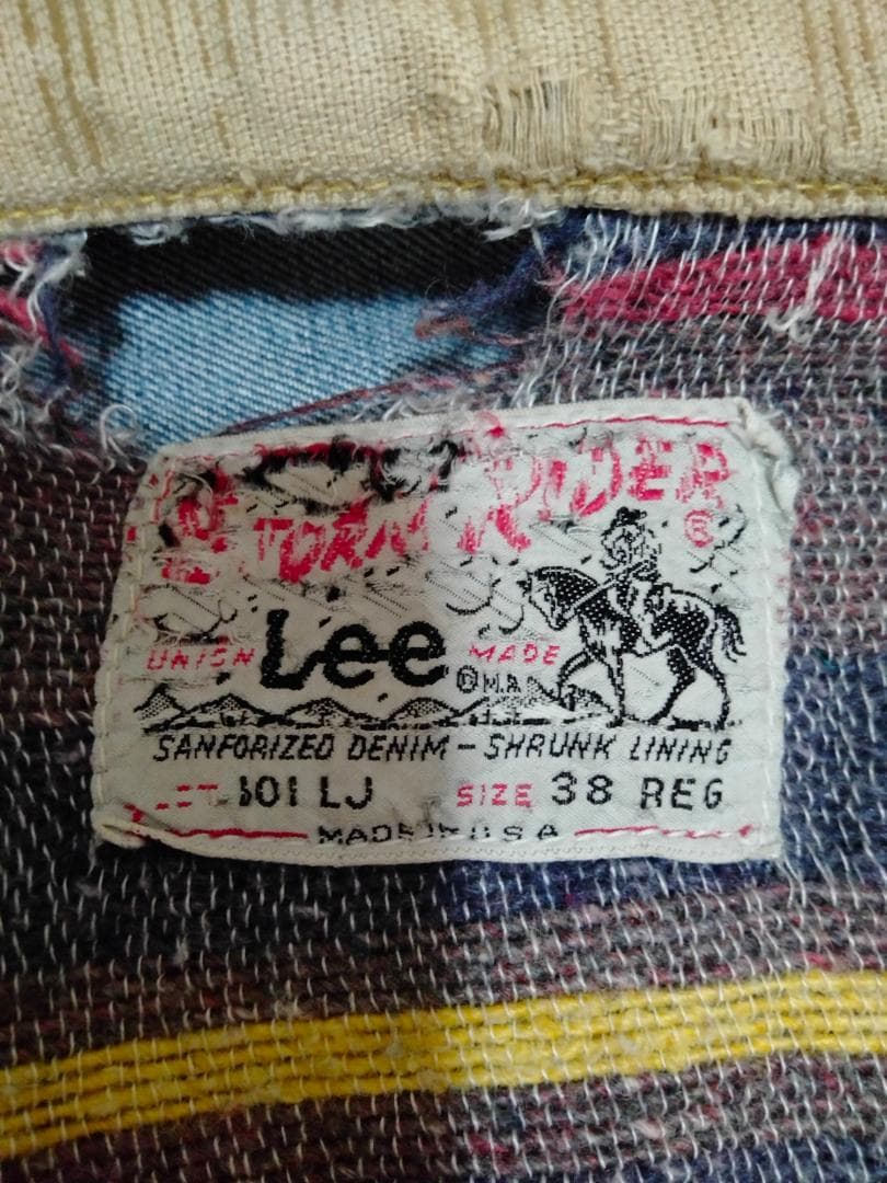 ビンテージ60年代Leeストームライダー刺繍タグ裏地ブランケット付きGジャン38