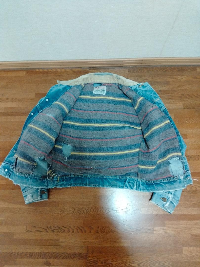 ビンテージ60年代Leeストームライダー刺繍タグ裏地ブランケット付きGジャン38