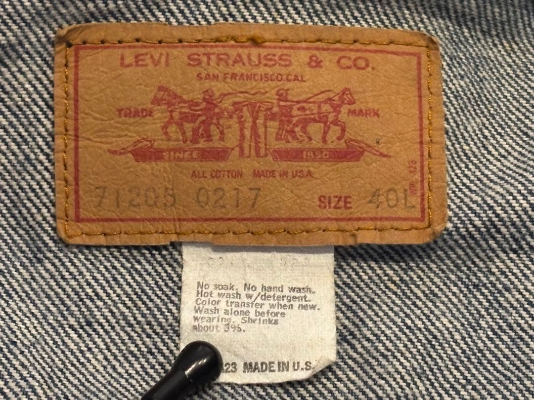 濃紺 70s Levi's 71205-0217 40L ケアタグ 刻印527