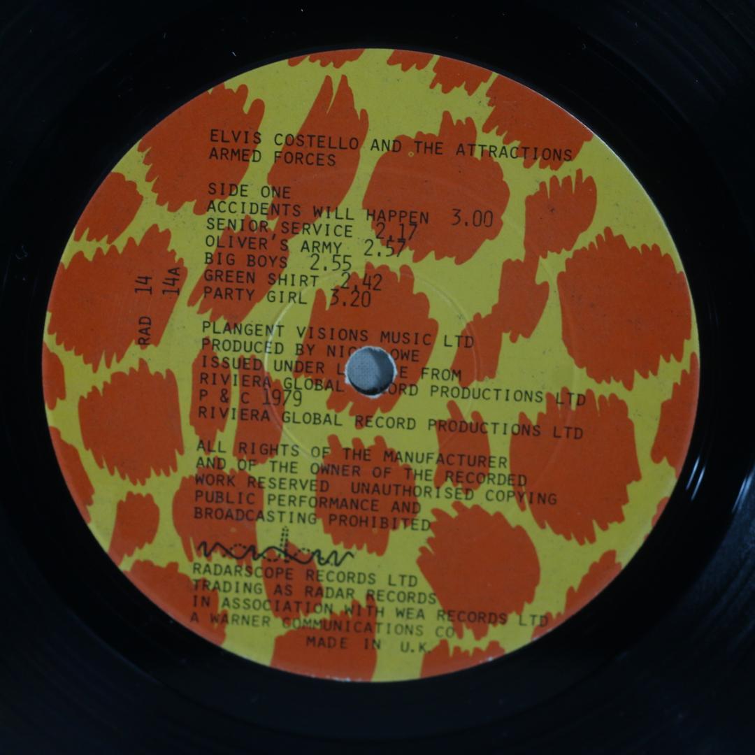 英LP Elvis Costello Armed Forces UK初期プレス盤