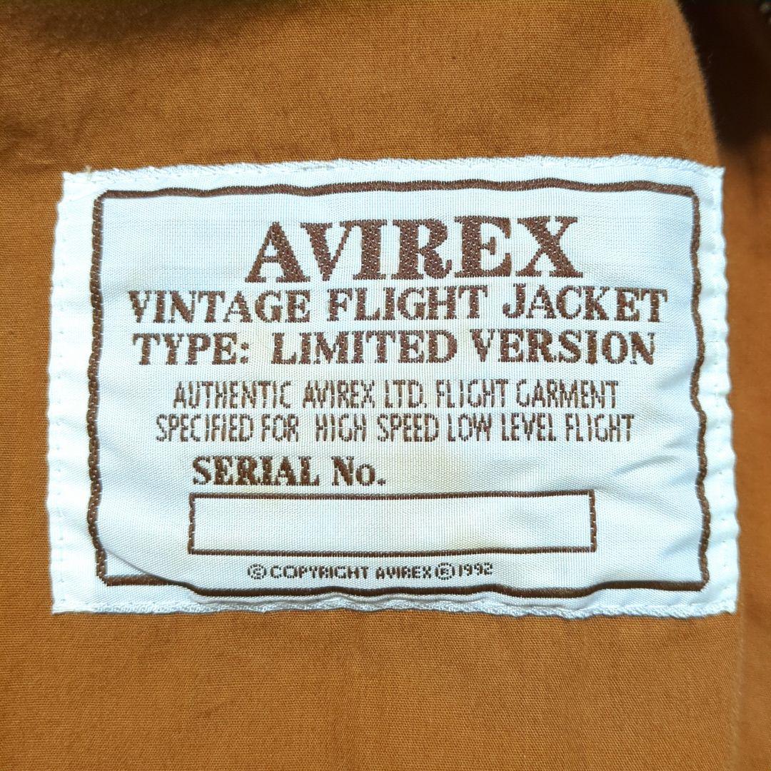 AVIREX♦USA製 A-2 馬革 フライトジャケット 総裏地 ブラウン 46