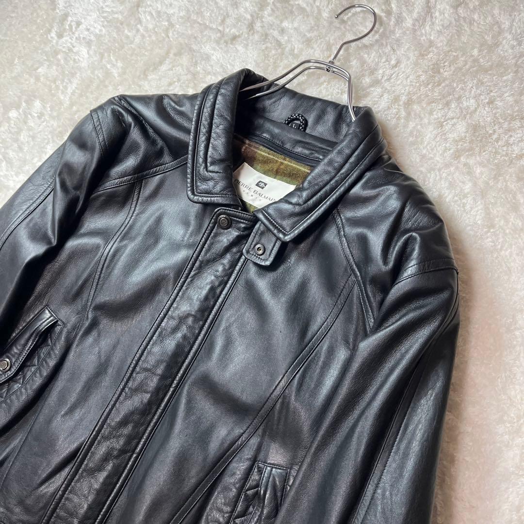 【希少】PIERRE BALMAIN ライナー付きレザージャケット ラムレザー