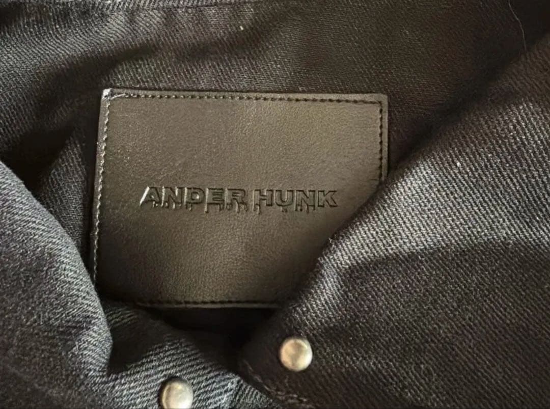 ANDER HUNK スタッズ付きデニムジャケット 黒